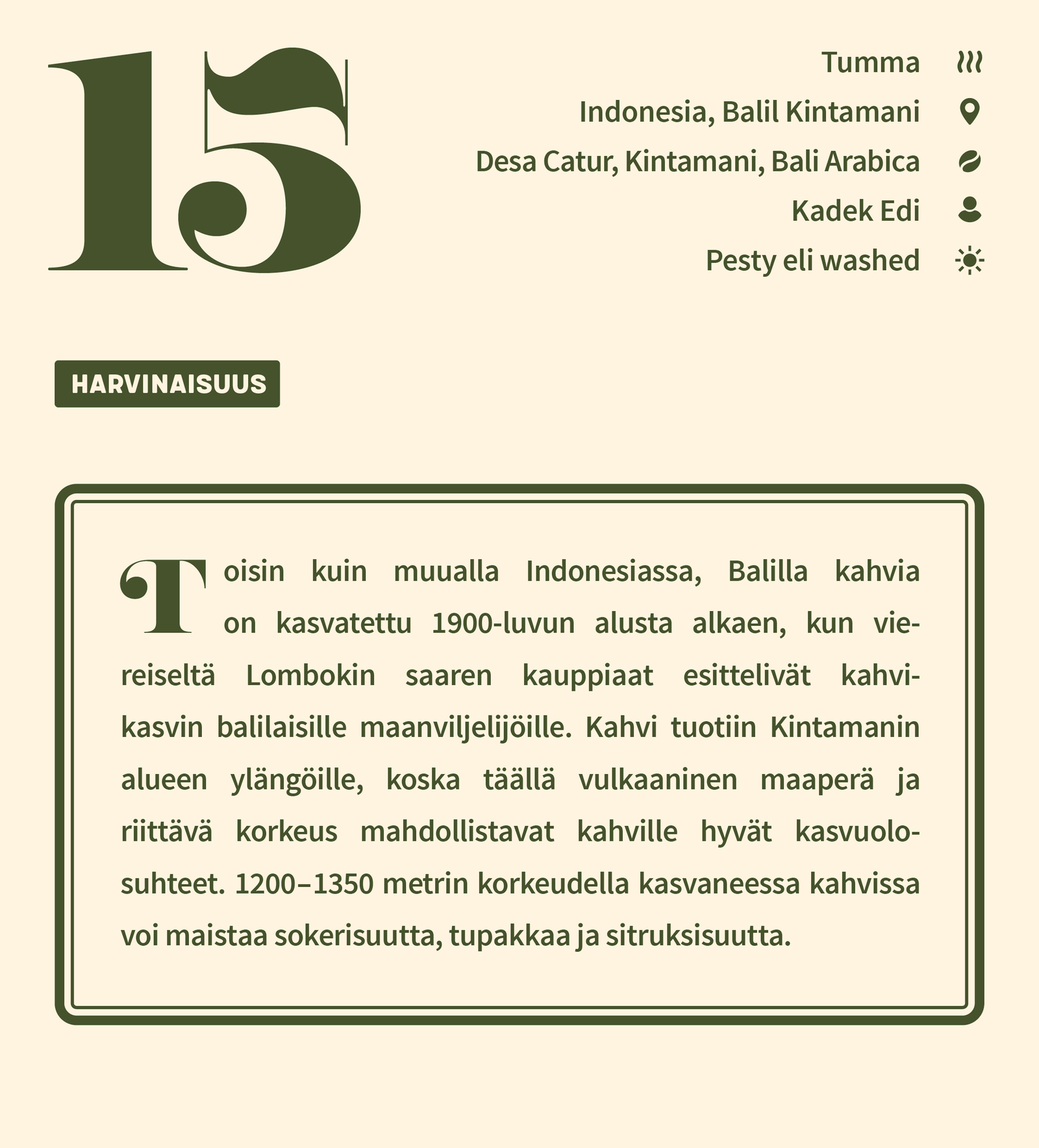 Luukku 15 - Kahvijoulukalenteri - Lehmus Roastery